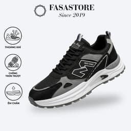 [TẶNG LÓT CSN] Giày Nam Đi Làm FASASTORE Sneaker Đế Cao Su Dày Êm Chân Phối Lưới Thoáng Khí  1