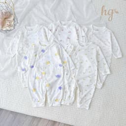 Body Suit Dài Tay Sơ Sinh Petit HG Cổ Ren Bèo Họa Tiết Nhí Mềm Mại Cho Bé 3-8kg - BS4 1