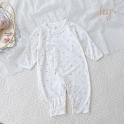 Body Suit Dài Tay Sơ Sinh Petit HG Cổ Ren Bèo Họa Tiết Nhí Mềm Mại Cho Bé 3-8kg - BS4 3