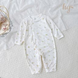 Body Suit Dài Tay Sơ Sinh Petit HG Cổ Ren Bèo Họa Tiết Nhí Mềm Mại Cho Bé 3-8kg - BS4 4