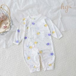 Body Suit Dài Tay Sơ Sinh Petit HG Cổ Ren Bèo Họa Tiết Nhí Mềm Mại Cho Bé 3-8kg - BS4 2