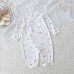 Body Suit Dài Tay Sơ Sinh Petit HG Cổ Ren Bèo Họa Tiết Nhí Mềm Mại Cho Bé 3-8kg - BS4 5