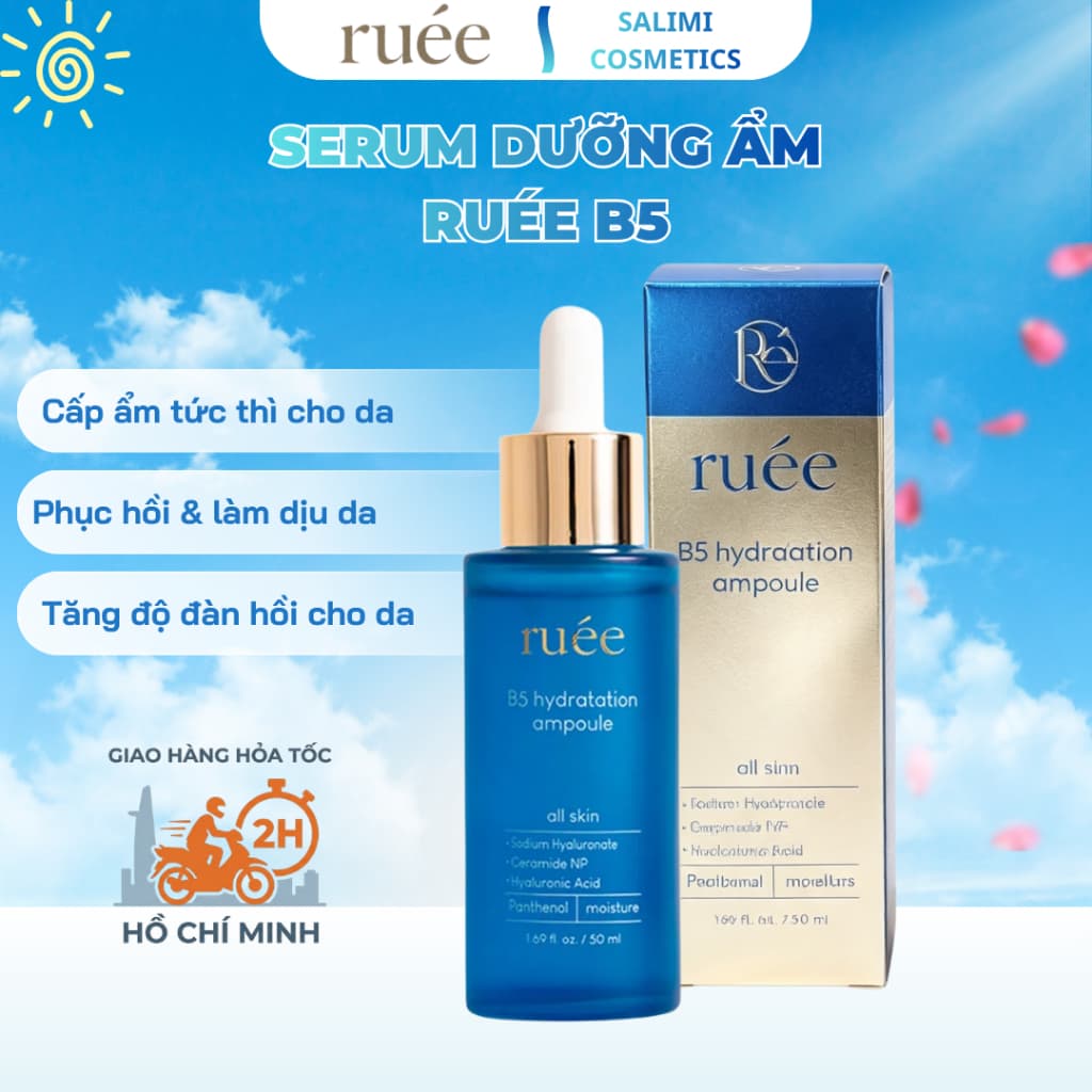 Serum Dưỡng Ẩm Phục Hồi Da RUÉE B5 50ml – Cấp Ẩm Sâu, Làm Dịu, Tăng Đàn Hồi, Da Mềm Mịn Căng Bóng