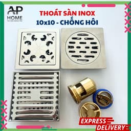 Phễu Thoát Sàn INOX 304 10x10cm - Chống Hôi, Ngăn Côn Trùng, Thoát Nước Nhanh 1