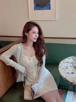 Set đi biển, Set dầm 2s chất Ren dáng ngắn có kèm quần mix khoác chất Đũa Giấy phối viền Ren_QCMK 3
