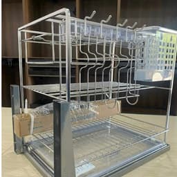 Kệ đựng dao thớt kèm gia vị Inox 304 nan vuông Eurogold 7