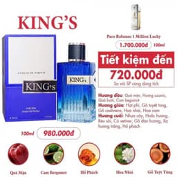 Nước hoa nam King's Ex - SANG TRỌNG, LỊCH LÃM, NAM TÍNH, CUỐN HÚT (50ML) 4