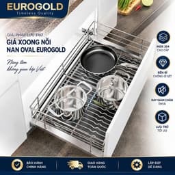 Kệ đựng xoong nồi nan Oval Inox 304 Eurogold EPO6390, EPO6380, EPO6370 BẾP CHÂU ÂU 1