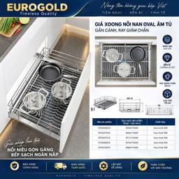 Kệ đựng xoong nồi nan Oval Inox 304 Eurogold EPO6390, EPO6380, EPO6370 BẾP CHÂU ÂU 3