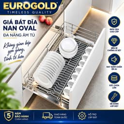 Kệ để bát đĩa xoong nồi nan Oval inox 304 Eurogold EPO6390VX, EPO6380VX, EPO6370VX BẾP CHÂU ÂU 1