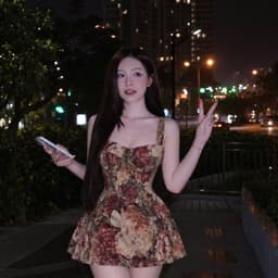 (Hàng 2 Lớp) Đầm Nữ 2 Dây Hoa Vintage Dáng Chữ A Ôm Eo Tôn Dáng, Đầm Ngắn Cổ Vuông Thời Trang Nữ 3