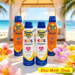Banana Boat Xịt Chống Nắng 170g – Sport SPF 65 Mẫu Mới 2026 / Kids SPF 50 – Hàng Mỹ Chính Hãng 1