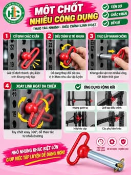 Chốt Xoay Đa Chiều Chốt Cài Gắn Rack Tập Gym Tập Luyện Tại Nhà Hợp Kim Tại HC Sport 1