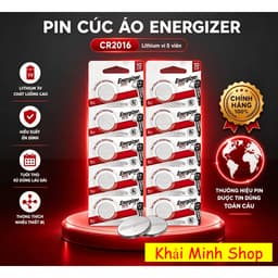 Pin Cúc Áo Lithium Vỉ 5 Viên CR2016 ENERGIZER 3V - Hàng Chính Hãng 1