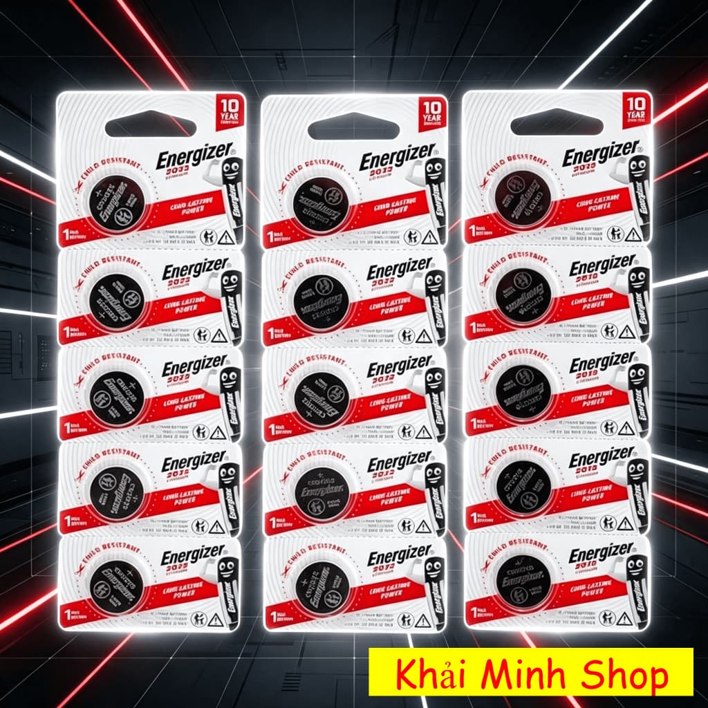 Pin Cúc Áo Energizer Lithium 3V Chính Hãng CR2032/CR2025/CR2016 – Vỉ 5 Viên – Nhập Khẩu Nguyên Hộp
