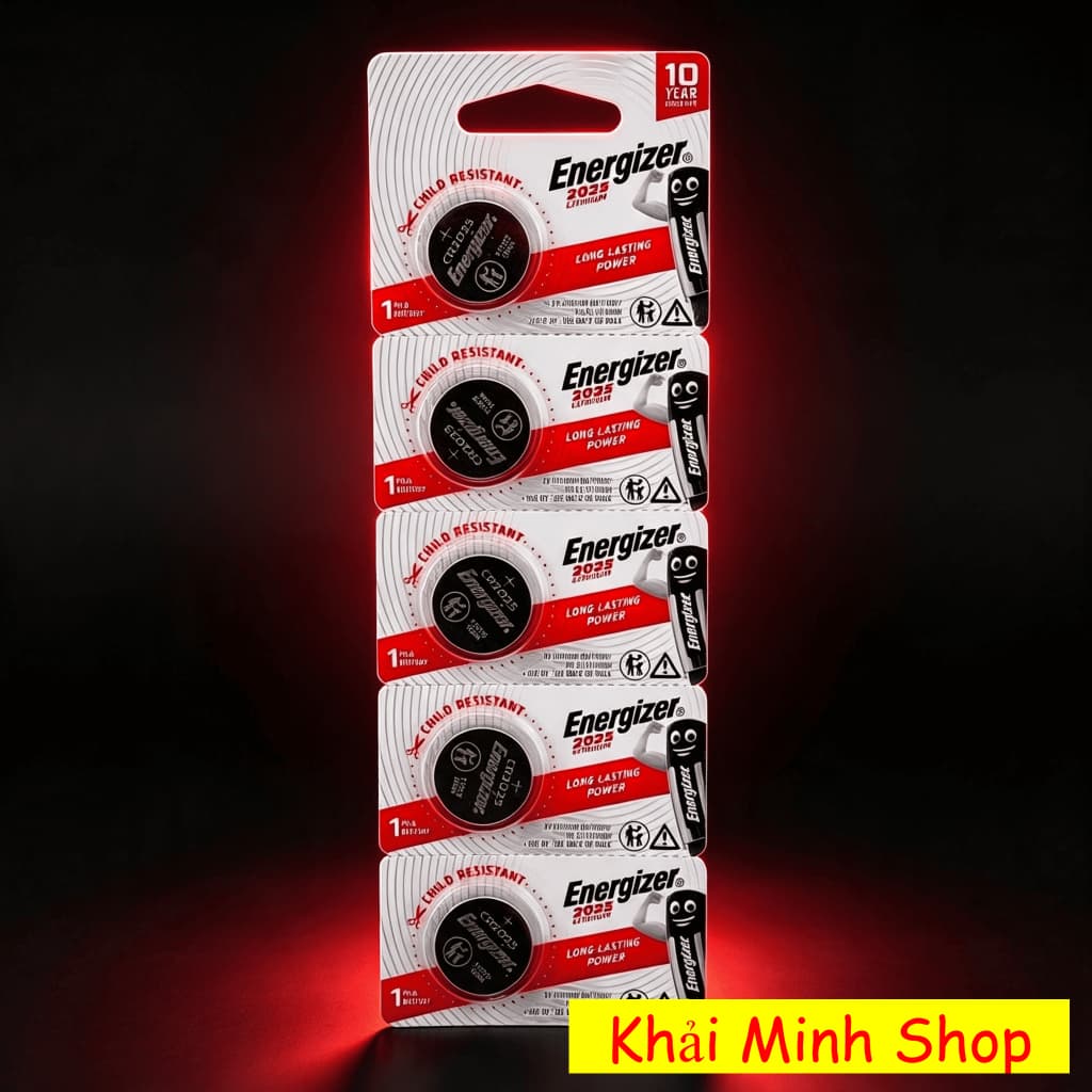 Pin Cúc Áo Energizer CR2025 Lithium 3V – Vỉ 5 Viên – Hàng Chính Hãng