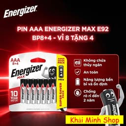 Combo 2 Vỉ Pin AAA Energizer E92 BP8+4 – 24 Viên (8 Tặng 4) – Pin 1.5V Chính Hãng 2