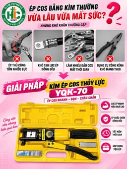 Kìm Ép Cos Thủy Lực YQK-300/400 - Ép Dây Cáp & Đầu Cos, Hệ Thống Thủy Lực Chuyên Nghiệp 1