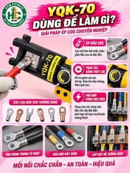 Kìm Ép Cos Thủy Lực YQK-300/400 - Ép Dây Cáp & Đầu Cos, Hệ Thống Thủy Lực Chuyên Nghiệp 2
