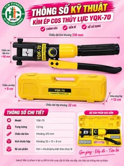 Kìm Ép Cos Thủy Lực YQK-300/400 - Ép Dây Cáp & Đầu Cos, Hệ Thống Thủy Lực Chuyên Nghiệp 6