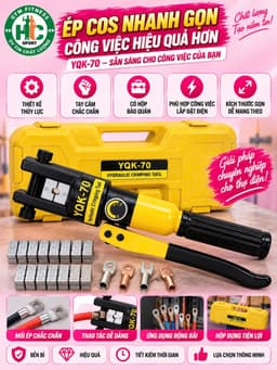 Kìm Ép Cos Thủy Lực YQK-300/400 - Ép Dây Cáp & Đầu Cos, Hệ Thống Thủy Lực Chuyên Nghiệp 8