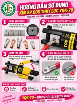 Kìm Ép Cos Thủy Lực YQK-300/400 - Ép Dây Cáp & Đầu Cos, Hệ Thống Thủy Lực Chuyên Nghiệp 5