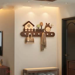 Kê Treo Tường Gỗ Decor Hình Ngôi Nhà – Treo Phòng Ngủ, Lối đi, Cửa Ra Vào, Giá Treo Chìa Khóa Túi Xách Quấn Áo Đa Năng 2
