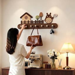 Kê Treo Tường Gỗ Decor Hình Ngôi Nhà – Treo Phòng Ngủ, Lối đi, Cửa Ra Vào, Giá Treo Chìa Khóa Túi Xách Quấn Áo Đa Năng 6