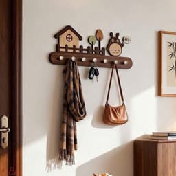 Kê Treo Tường Gỗ Decor Hình Ngôi Nhà – Treo Phòng Ngủ, Lối đi, Cửa Ra Vào, Giá Treo Chìa Khóa Túi Xách Quấn Áo Đa Năng 3
