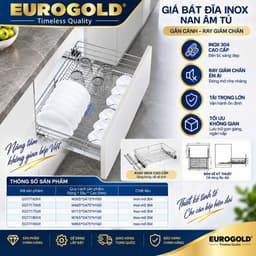 Kệ chén đĩa xoong nồi inox 304 nan tròn Eurogold BẾP CHÂU ÂU 8