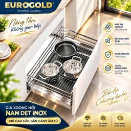 Gía đựng xoong nồi inox 304 nan dẹt Eurogold 1