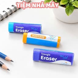 Combo 20 cục tẩy tam giác, tẩy siêu mịn, gôm tẩy sạch nhanh trơn chu, vụn se lại thành sợi không rách giấy 1