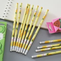 Hộp 12 Cây bút chì in hoạt hình kèm tẩy, chất liệu gỗ, than chì không độc hại, ngòi chì chắc chắn không dễ gãy, an toàn 6
