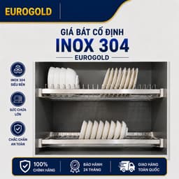 Kệ úp bát đĩa cố định inox 304 Eurogold, Giá để chén bát tủ trên BẾP CHÂU ÂU 1