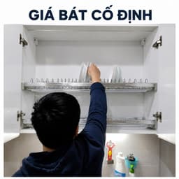 Kệ úp bát đĩa cố định inox 304 Eurogold, Giá để chén bát tủ trên BẾP CHÂU ÂU 9