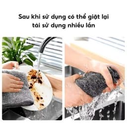 Combo 5/10/20 Khăn lau bếp sợi than tre thấm hút tốt, tiện lợi dùng lau bếp, kính xe, nội thất xe hơi, bàn ghế 8
