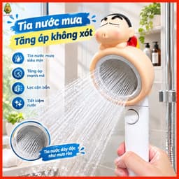 Vòi Tắm Tăng Áp Hoạt Hình - Bát Sen Tắm Cầm Tay Tia Nước Mưa Siêu Mịn Lọc Cặn Bẩn Tiết Kiệm Nước 1