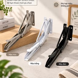 Bản Lề Gấp Inox Gắn Tường Bộ 2 Chiếc, Inox 304, Chịu Lực Tốt, Gấp Gọn Tiết Kiệm Diện Tích 4
