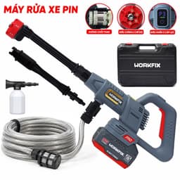 Máy Rửa Xe Pin 10Cell Workfix WF-PW3820BL, Nút Cảm Ứng Chỉnh Tốc, Công Tắc Bóp, Động Cơ Không Chổi Than 5
