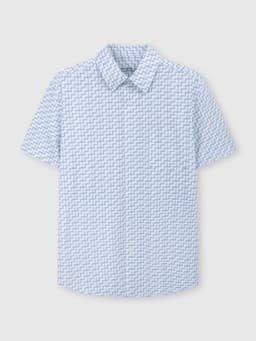 Áo Sơ-mi Ngắn Tay Họa Tiết Có Túi Ngực TRA  MOSS26A015 3