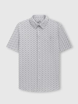 Áo Sơ-mi Ngắn Tay Họa Tiết Có Túi Ngực TRA  MOSS26A015 4