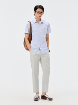 Áo Sơ-mi Ngắn Tay Họa Tiết Có Túi Ngực TRA  MOSS26A015 1