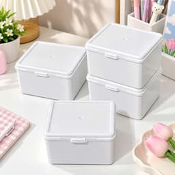 Hộp đựng thẻ sưu tập-đựng đồ đa năng nắp cài màu trắng 3 kích thước 2