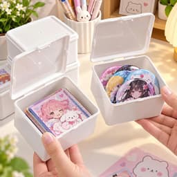 Hộp đựng thẻ sưu tập-đựng đồ đa năng nắp cài màu trắng 3 kích thước 5