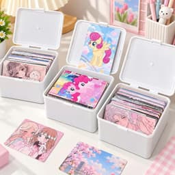 Hộp đựng thẻ sưu tập-đựng đồ đa năng nắp cài màu trắng 3 kích thước 4