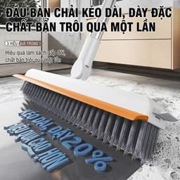 Cây Chà Sàn 3 Trong 1 Xoay 180 Độ Inox HUTO Chổi Cọ Sàn Gạt Nước Nhà Tắm Đa Năng 3