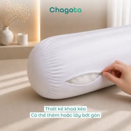 Combo Ruột Gối và Vỏ Gối Ôm Tencel 60s Chagota Bedding Size 35x100cm Sợi Gòn Lông Vũ Cao Cấp Vỏ Bọc Cotton Cao Cấp 5