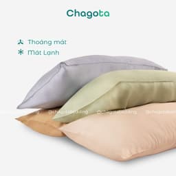Combo Ruột Gối và Vỏ Gối Nằm Tencel 60s Chagota Bedding Size 45x65cm Sợi Gòn Lông Vũ Cao Cấp Vỏ Bọc Cotton Cao Cấp 7