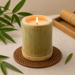 Nến Thơm Cao Cấp Sáp Đậu Nành Nhiều Mùi Hương, Cốc Ống Tre Thời Gian Cháy Từ 20 Đến 40 Giờ Giúp Thư Giãn 1