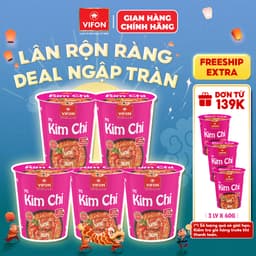 Set 5 Ly Mì Vị Lẩu Thái Tomyum/Lẩu Thái Tôm VIFON 60g/Ly 7